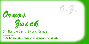 ormos zwick business card